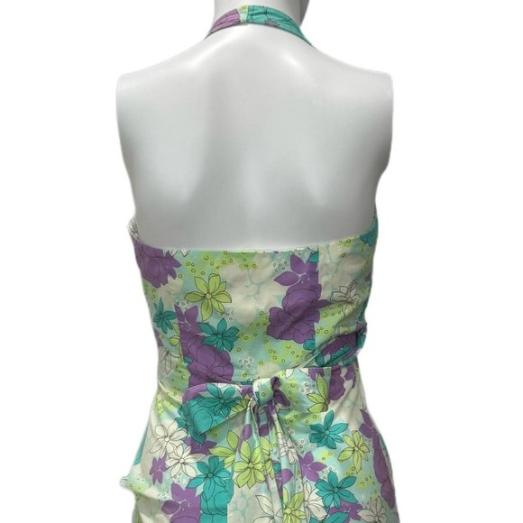 Vintage 1980s Floral Halterwrap Dress - Picture 4 of 8
